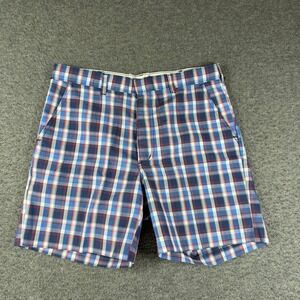 Vintage Big Yank Plaid Shorts Mens 34 Blue Red White Plaid Made in USA